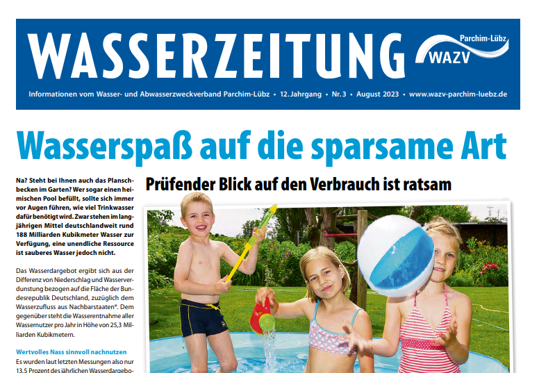 Foto einer Seite der Wasserzeitung