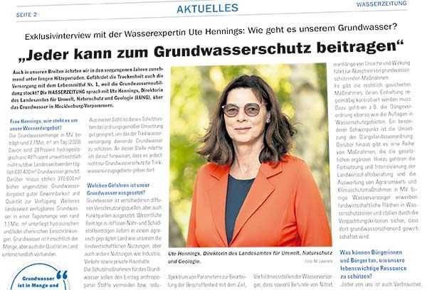 Foto einer Seite der Wasserzeitung