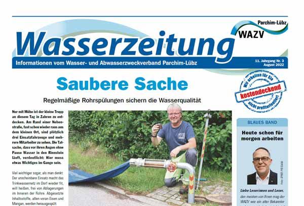 Foto einer Seite der Wasserzeitung