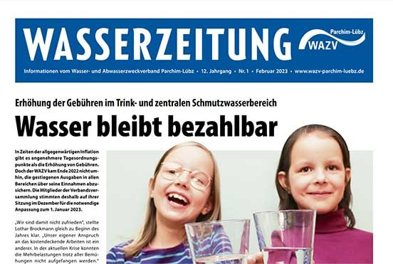 Foto einer Seite der Wasserzeitung