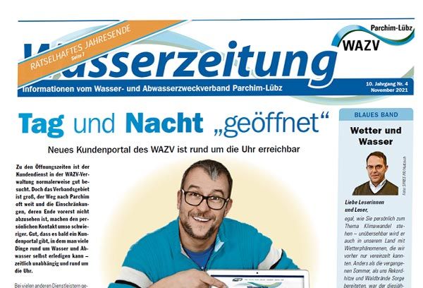 Foto einer Seite der Wasserzeitung