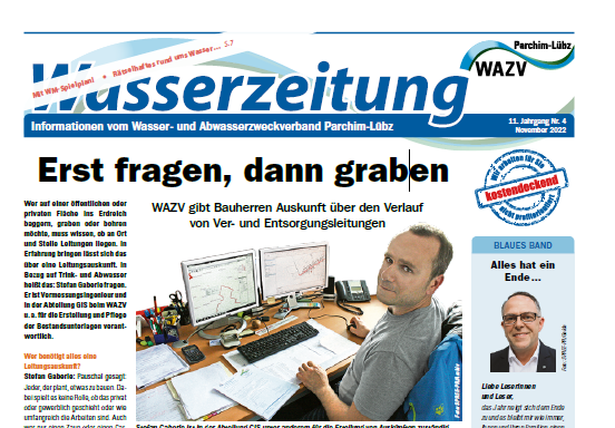 Foto einer Seite der Wasserzeitung