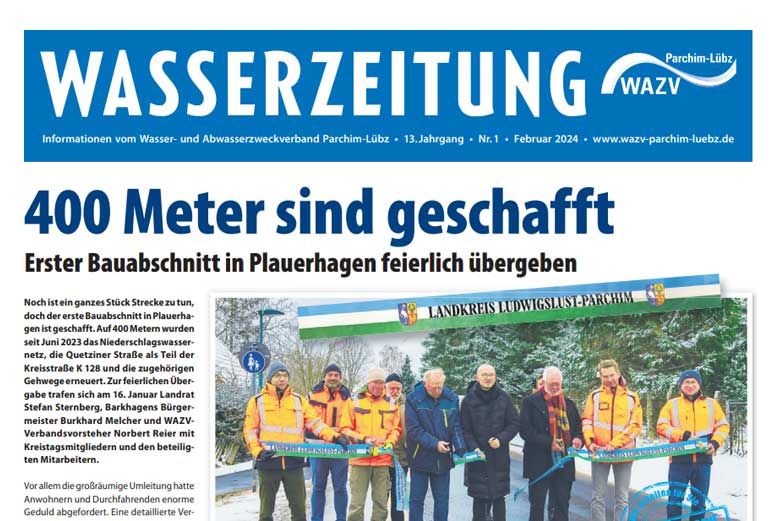 Foto einer Seite der Wasserzeitung