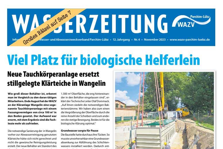 Foto einer Seite der Wasserzeitung